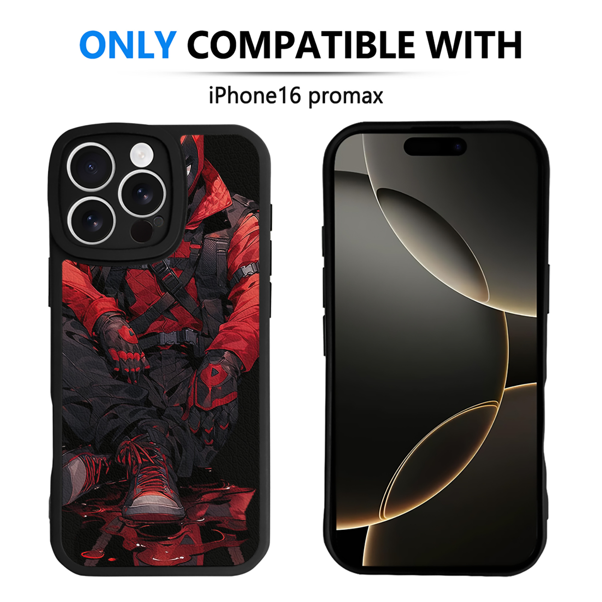 （画像用） Deadpool デッドプール 【iPhone 16シリーズ対応】シリコンスマホケース（レザー調） 材質：シリコン
